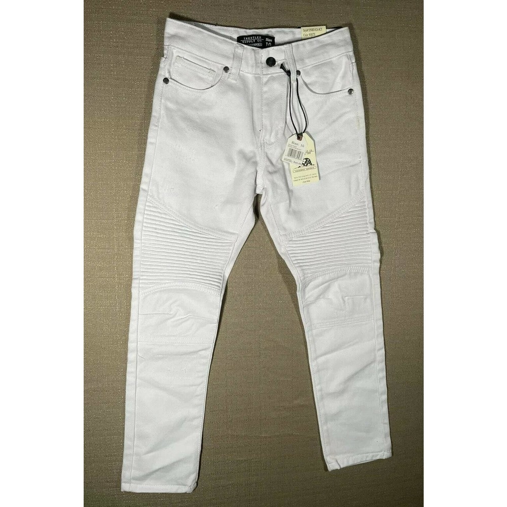 NEW Trestles Supply Co Youth Jeans Size 10 White Denim Pants CA Republic